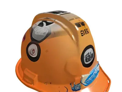 Industrial Hard Hat Safety Helmet Low-poly 3D model