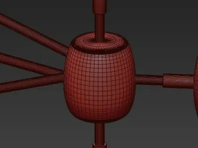 Modo chandelier 10 globes bronze smoke von Roll Hill 3D model