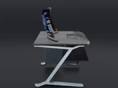 Sci-Fi Furniute - Modular Desk or Table Low-poly 3D model