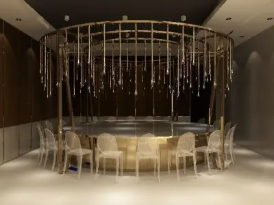 Custom Made Dining table Low-poly 3D model