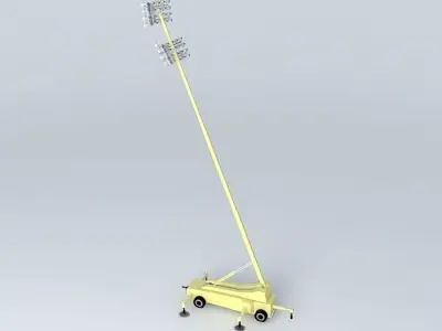Portable Flood Light Tower Free 3D model