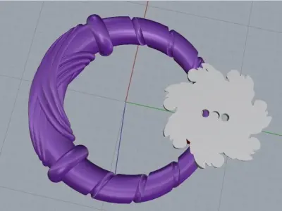 Earrings in the form of a horseshoe on the door Model 1940 3D print model