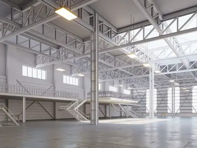 low poly warehouse 19 3D model