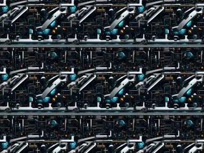 20 Seamless Sci-fi Patterns - Flat Circuit Texture Texture