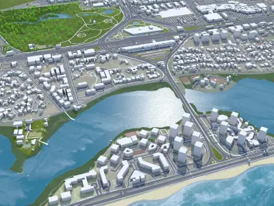 Barra da Tijuca Brazil Low-poly 3D model