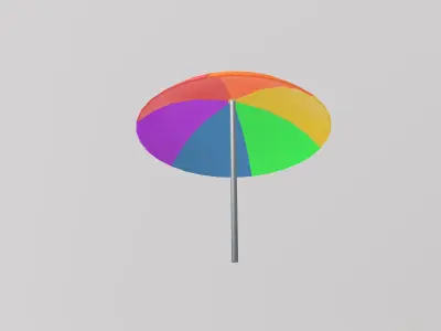 Stylized Low-Poly Beach Umbrella Pack B  Low-poly 3D model
