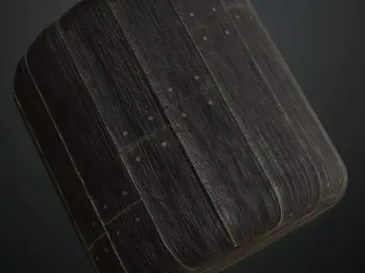 Weathered Redwood Horizontal Planks PBR Seamless Texture