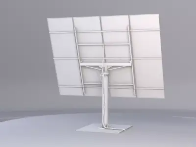 Solar Tracking System Pannel UT Low-poly 3D model