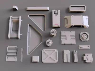 Sci fi trim sheets 1 3D model