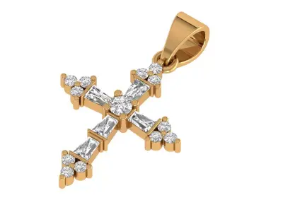 Cross Pendant 3D print model 4