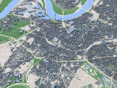 Dusseldorf City Germany 3D model