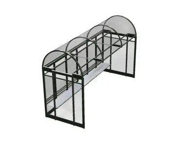 Bus Shelter Low-poly 3D model