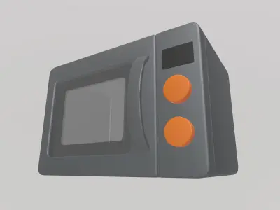 Stylized Low-Poly Microwave Low-poly 3D model
