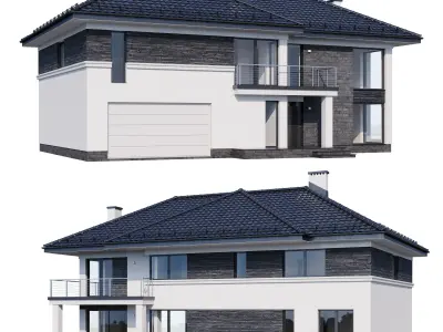 Modern house v80 with Blender file 3D model