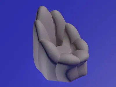 Round sofa little settle 3D model