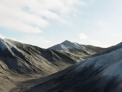 Continuous mountain range model with 8k texture map 3D model