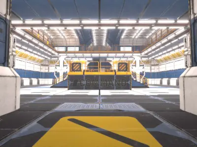 Modular SciFi Industrial Corridors Kit Low-poly 3D model