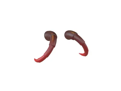 Demon Horn v3 004 Low-poly 3D model