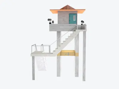 Looktout Tower - Whatch Tower - Lowpoly Low-poly 3D model