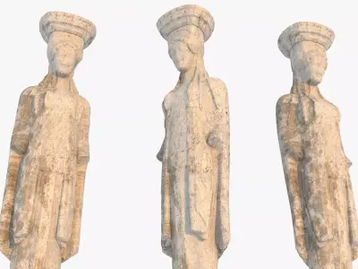 Caryatid greek statue 3D model