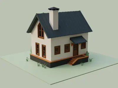 Low Ploy House II Low-poly 3D model