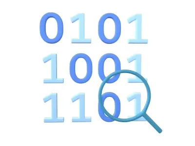Data Search Icon v1 001 Low-poly 3D model