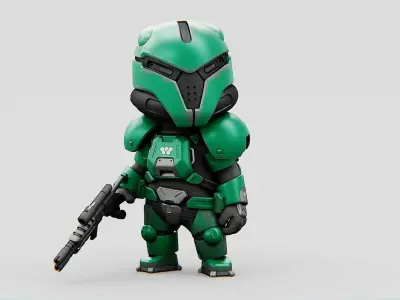 TOON TROOPER X-199  RIGGED 3D model