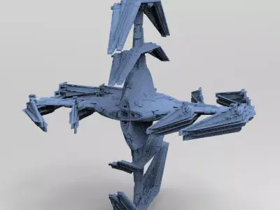 Sci-Fi Ocean Tech ship barrior ship 4  3D model