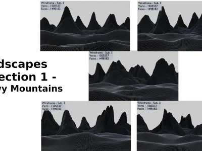 Landscapes 1 - Snowy Mountains 1 - Collection 3D model