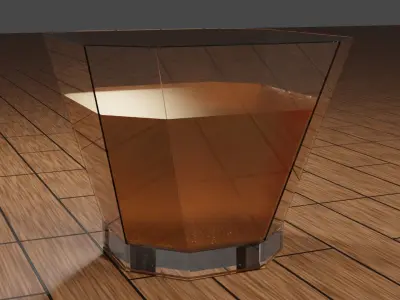 alcohol glass Low-poly 3D model