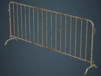 Crowd Barrier 1B Low-poly 3D model