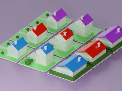 LowPoly Houses  Evolution Free low-poly 3D model