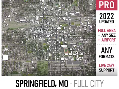 Springfield - Missouri Low-poly 3D model