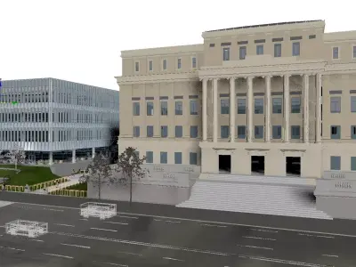 Modern Institutional Office Building Urban Exterior 3D model