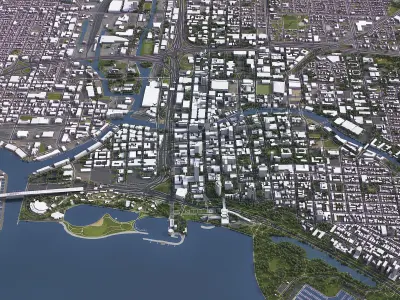 Milwaukee - 3D City Model Low-poly 3D model