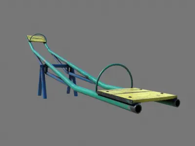 Old SeeSaw Low-poly 3D model