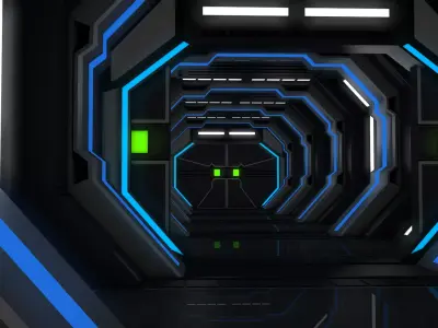 Low Poly Sci Fi Corridor 3D model