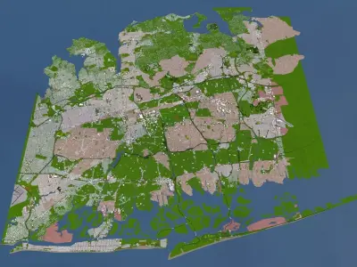 Nassau County of USA Low-poly 3D model