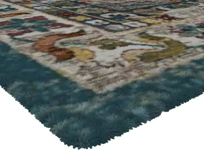 Rug Set 8 three rugs with ornate design 3D model