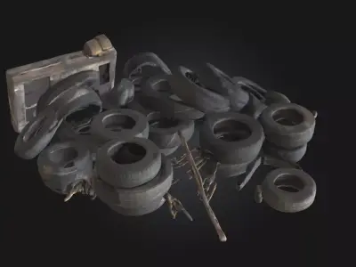 Tire Pile  Gritty Detail for Industrial and Urban Scenes 3D model