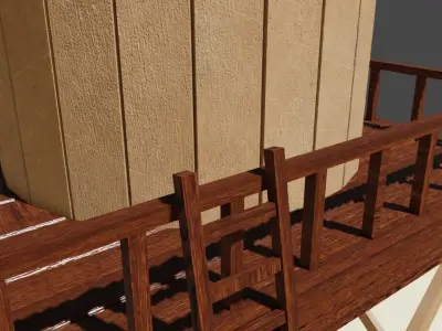 Water Tower Old West - Caixa de agua Low-poly 3D model