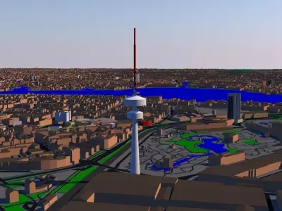 Hamburg 20x20km 3D City Map 3D model