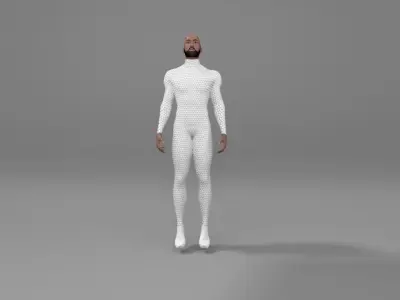 Superhero man in suit 3D model