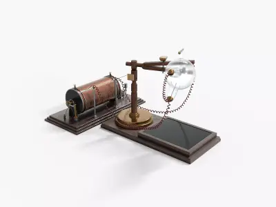 Victorian x ray machine 1895 Low-poly 3D model