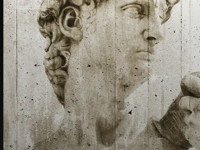 David Street Art Wall Mural 3D model