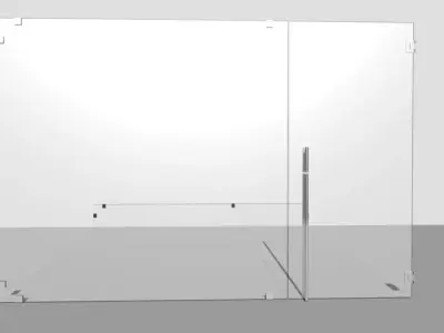 MODERN TEMPERED GLASS DOOR  Low-poly 3D model