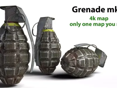 Grenade army MK 2 3d model  Low-poly 3D model