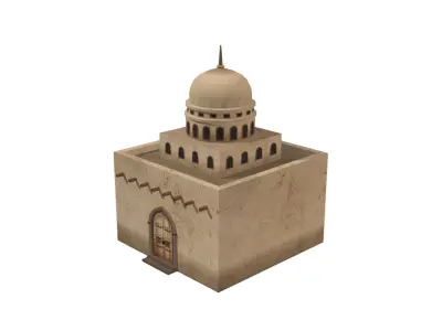 Middle Eastern Style Building - PBR Low Poly Low-poly 3D model