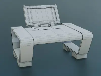 Sci-Fi Workspace - PBR - Game ready Low-poly 3D model