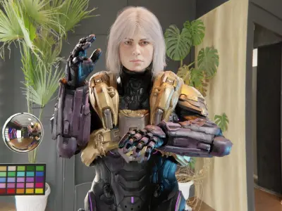  Mela - Rigged Sci-Fi Armored Character 3D model